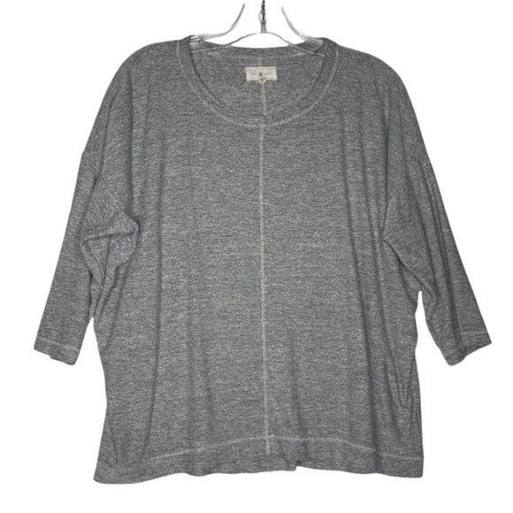 Lou & Gray Womens Top Size S Gray Light Oversized  Scoop Neckline Pullover Top - Picture 1 of 10